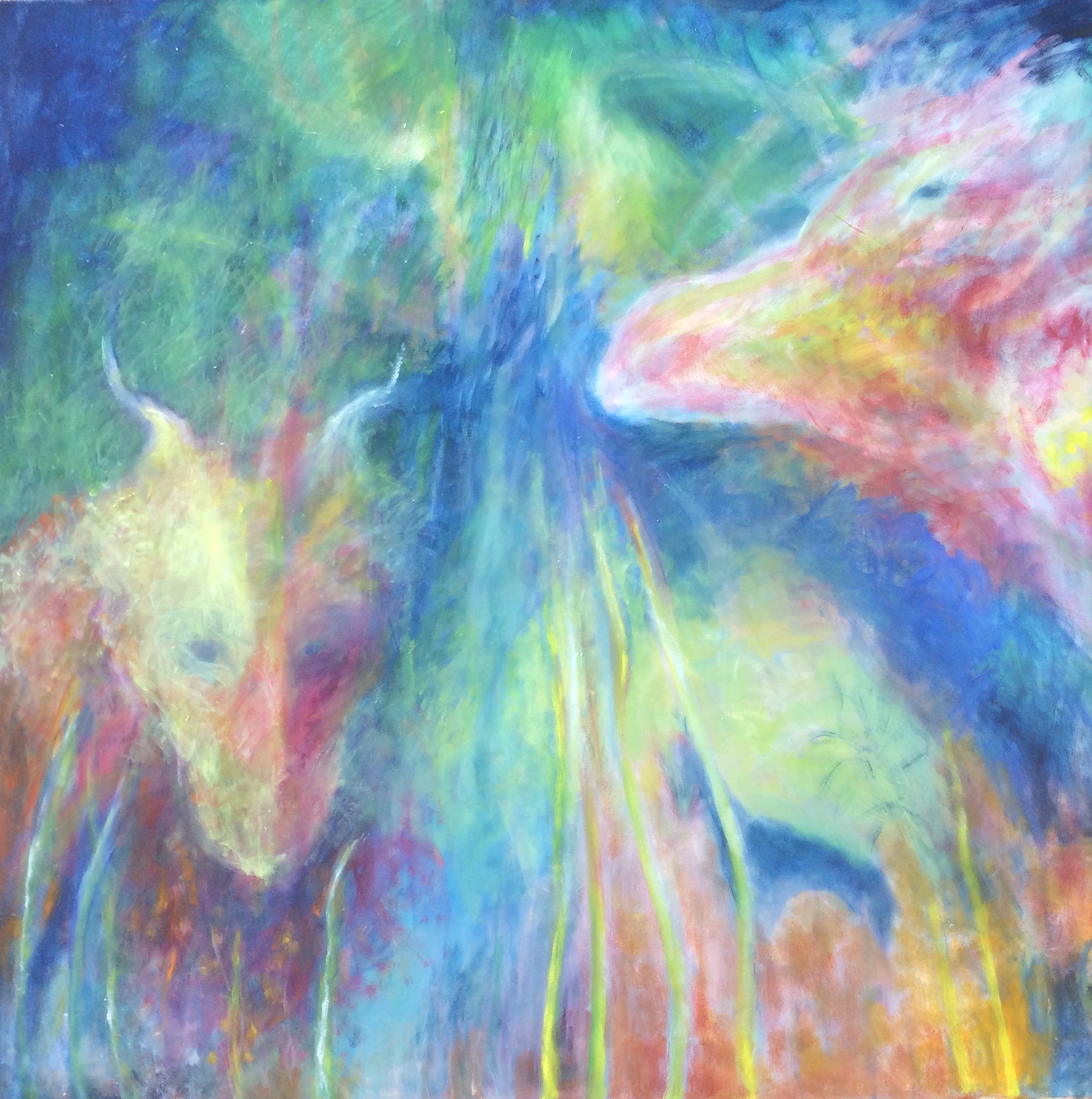 Sommermorgen Marianne Warming Olie på lærred 100 x 100 cm